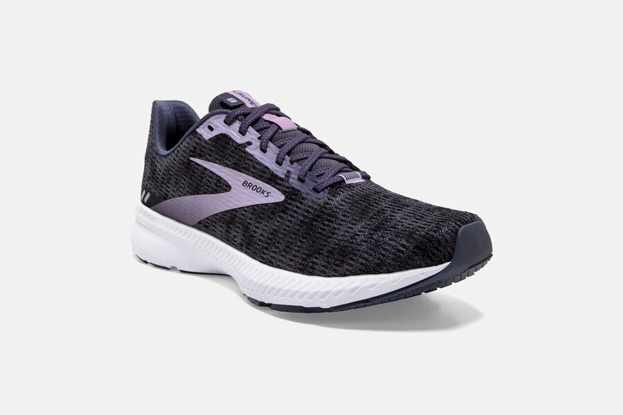 Launch 8 Road Brooks Running Shoes NZ Womens - Black/Purple - WEHOMK-831